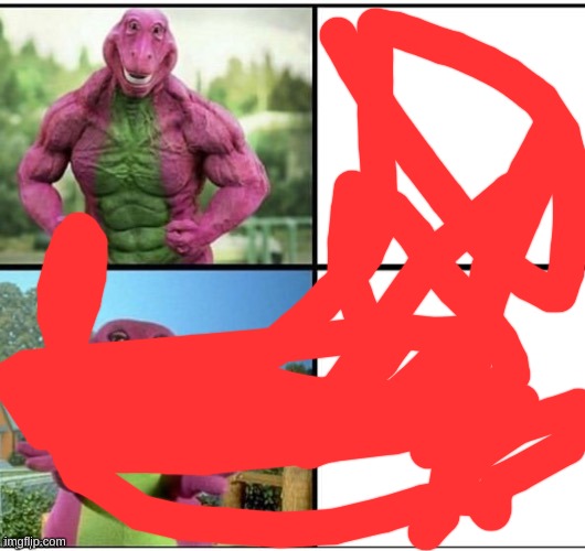 Ripped Barney | image tagged in ripped barney | made w/ Imgflip meme maker