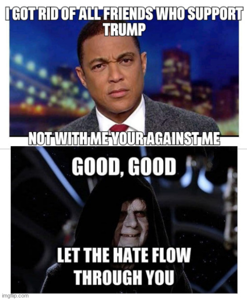 VOTE FOR TRUMP! MAINSTREAM MEDIA AND DEMS ARE APART OF THE SITH | image tagged in election 2020,america,don lemon,star wars,sith | made w/ Imgflip meme maker
