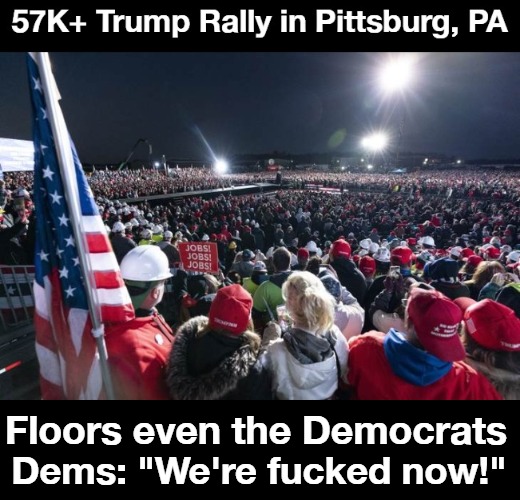 Democrats: "We're fucked now!" | Dems: "We're fucked now!"; Floors even the Democrats | image tagged in triggering liberals,sjw triggered,triggered feminazis,triggered liberals,crying sjws,crying democrats | made w/ Imgflip meme maker