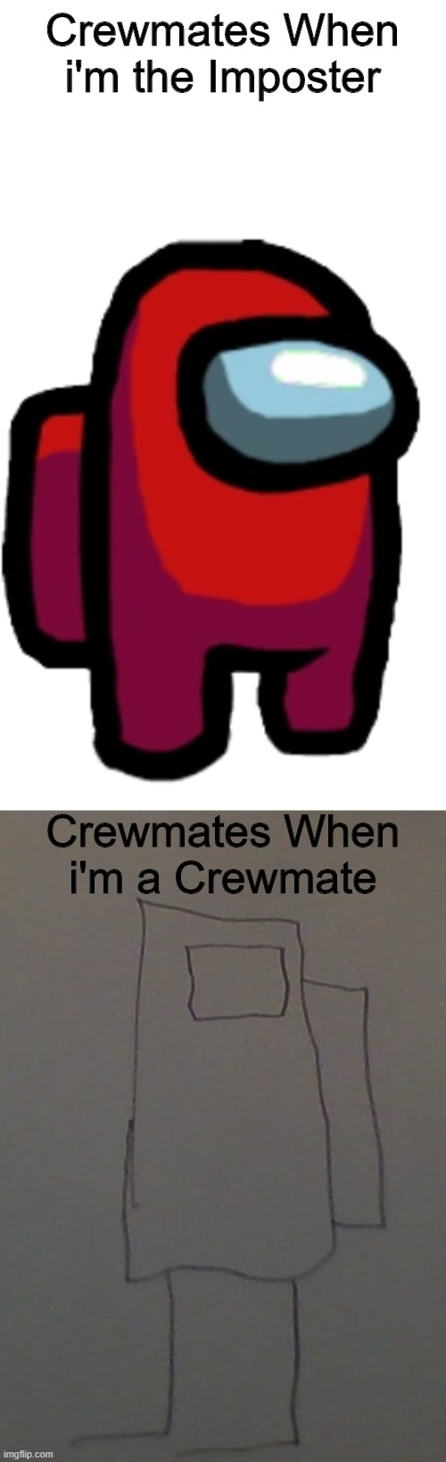 Among Us in a Nutshell | Crewmates When i'm the Imposter; Crewmates When i'm a Crewmate | image tagged in among us,emergency meeting among us,there is one impostor among us | made w/ Imgflip meme maker