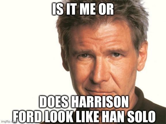 Harrison Ford Happy Birthday | IS IT ME OR; DOES HARRISON FORD LOOK LIKE HAN SOLO | image tagged in harrison ford happy birthday | made w/ Imgflip meme maker