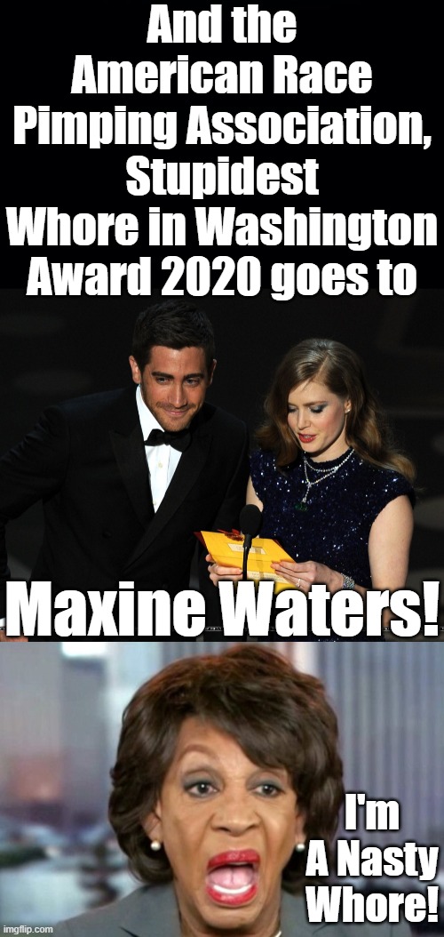 Isn't It Odd How some Slaves still bought Slaves even once they'd been freed and after they were sold into Slavery by their own. | And the American Race Pimping Association, Stupidest Whore in Washington Award 2020 goes to Maxine Waters! I'm A Nasty Whore! | image tagged in and the award goes to,maxine waters,race pimp,stupidest whore in washington,slavery | made w/ Imgflip meme maker