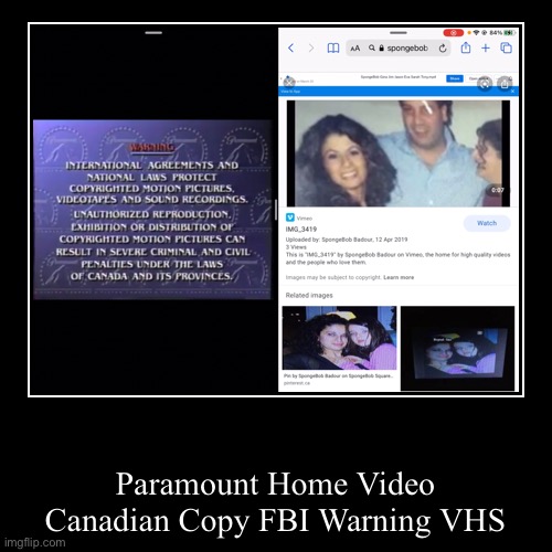 Paramount Home Video Canadian Copy FBI Warning VHS | image tagged in funny,demotivationals,vhs | made w/ Imgflip demotivational maker