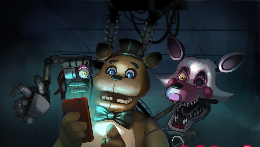 High Quality Freddy and mangle Blank Meme Template