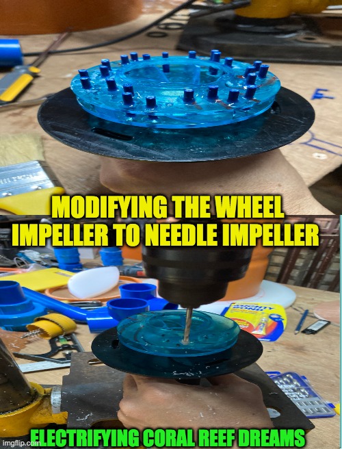 MODIFYING THE WHEEL IMPELLER TO NEEDLE IMPELLER; ELECTRIFYING CORAL REEF DREAMS | image tagged in coral | made w/ Imgflip meme maker
