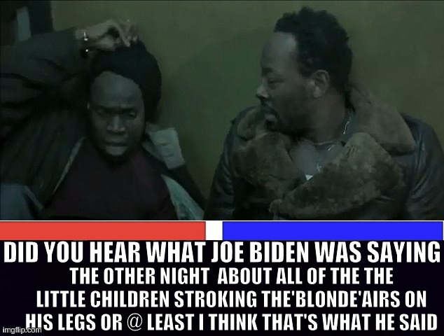 DID YOU HEAR WHAT JOE BIDEN WAS SAYING; THE OTHER NIGHT  ABOUT ALL OF THE THE LITTLE CHILDREN STROKING THE'BLONDE'AIRS ON HIS LEGS OR @ LEAST I THINK THAT'S WHAT HE SAID | image tagged in joe biden,uk,wtf,usa | made w/ Imgflip meme maker