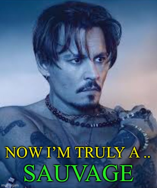 Johnny is gonna reestablish his career with a cover of Michael Jackson’s BEAT IT ;-) | SAUVAGE; NOW I’M TRULY A .. | image tagged in johnny depp,libel,amber heard,dior sauvage ad,british gutter press,domestic abuse | made w/ Imgflip meme maker