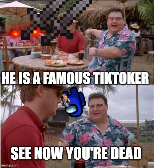 tiktokers take that | HE IS A FAMOUS TIKTOKER; SEE NOW YOU'RE DEAD | image tagged in memes,see nobody cares | made w/ Imgflip meme maker
