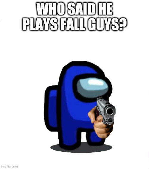 not me! | WHO SAID HE PLAYS FALL GUYS? | image tagged in funny | made w/ Imgflip meme maker