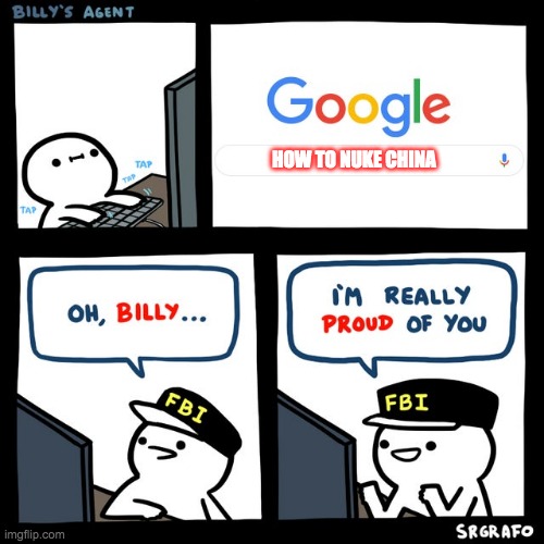 Billy's FBI Agent |  HOW TO NUKE CHINA | image tagged in billy's fbi agent | made w/ Imgflip meme maker
