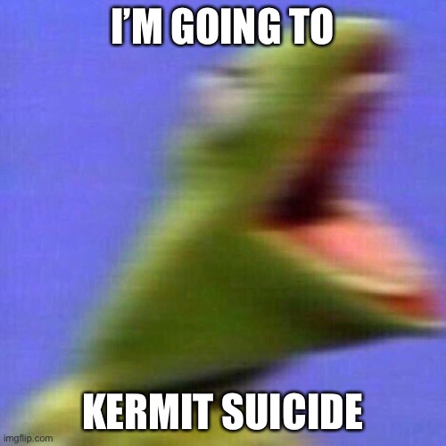 kermit screaming | I’M GOING TO KERMIT SUICIDE | image tagged in kermit screaming | made w/ Imgflip meme maker