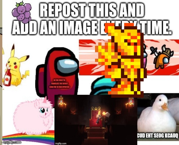 Repost | image tagged in terraria,among us,pikachu | made w/ Imgflip meme maker