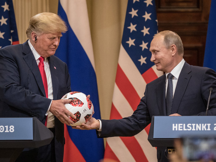 Trump holds Putin's balls. Blank Meme Template