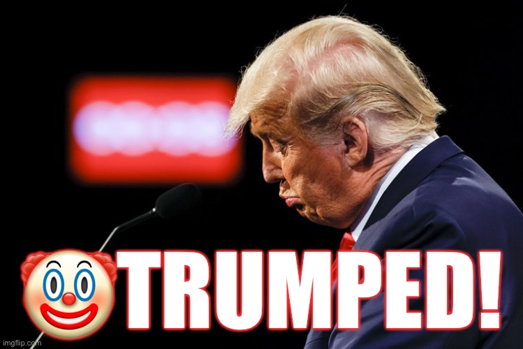 The Sad Face Of A Clown! | 🤡TRUMPED! | image tagged in donald trump,clown,moron,maga,election 2020,joe biden | made w/ Imgflip meme maker