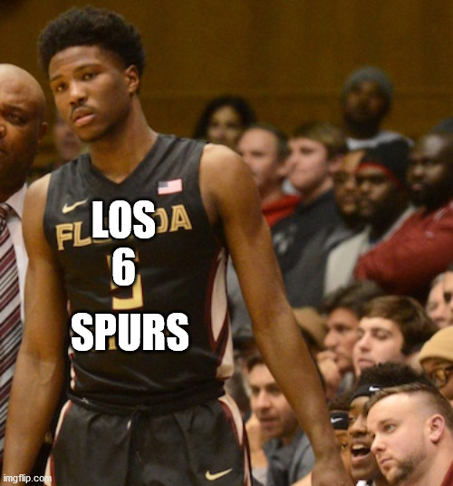 malik beasey on spurs | LOS
6; SPURS | image tagged in spurs malik bealsey | made w/ Imgflip meme maker