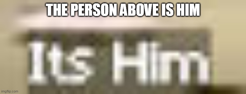 THE PERSON ABOVE IS HIM | made w/ Imgflip meme maker