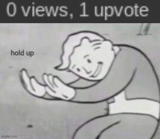 Fallout Hold Up | image tagged in fallout hold up,hold up,fallout,views,upvote,upvotes | made w/ Imgflip meme maker