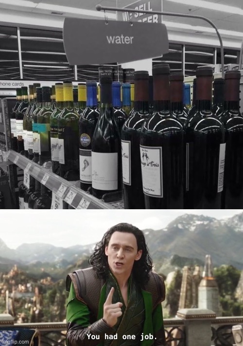 That’s wine, not water! (Remake) | image tagged in you had one job just the one | made w/ Imgflip meme maker