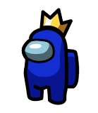 Blue crewmate with crown Meme Template