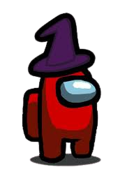 red crewmate with witch hat Blank Meme Template