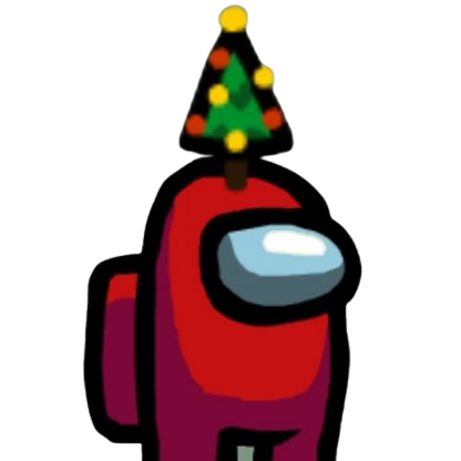 red crewmate with x-mas tree hat Blank Meme Template