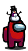 red crewmate with snowman hat Blank Meme Template