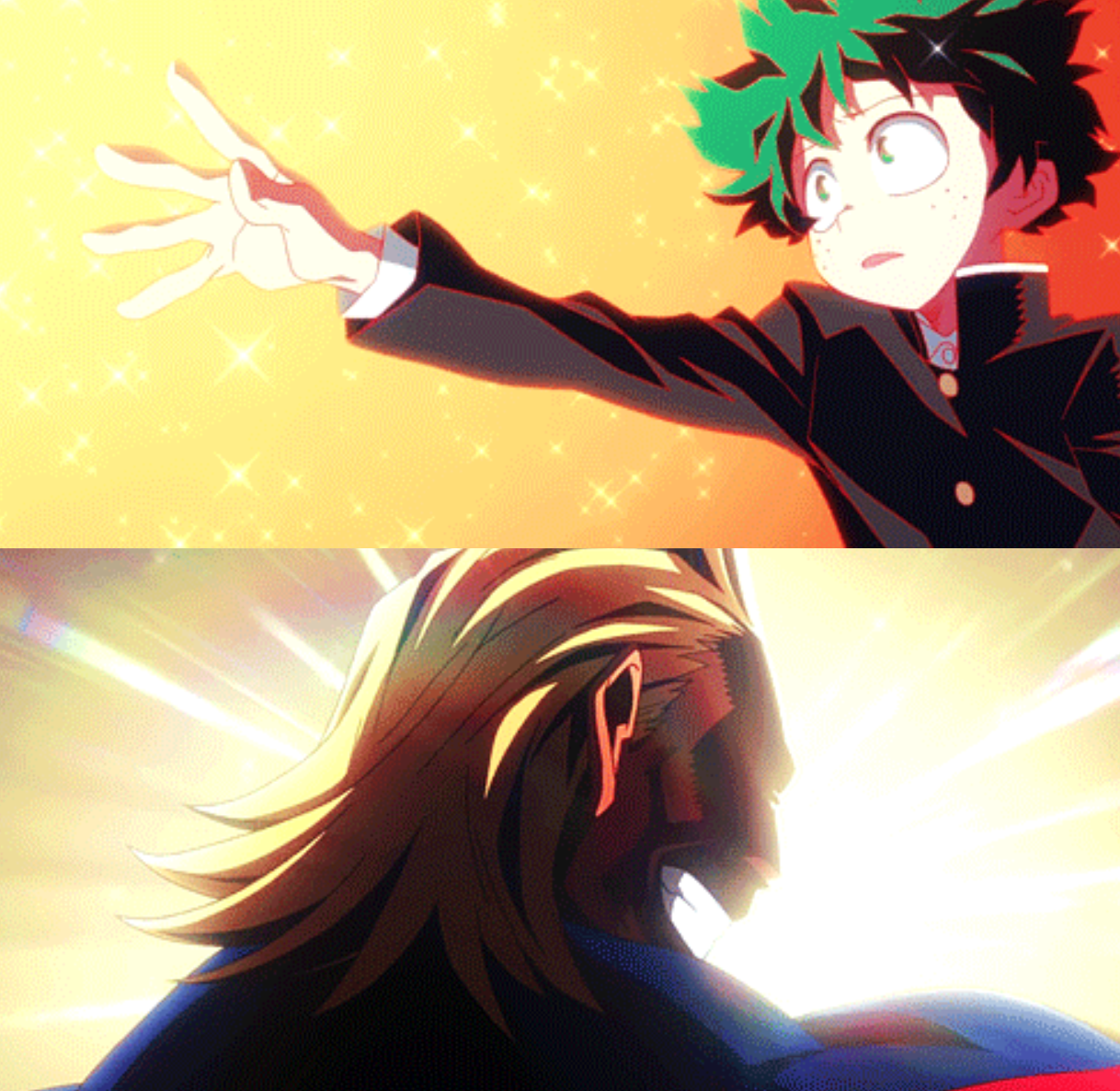 High Quality deku reaching for allmight Blank Meme Template