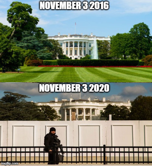 "Every Picture Tells A Story, Don't It?" | NOVEMBER 3 2016; NOVEMBER 3 2020 | image tagged in 2020 | made w/ Imgflip meme maker