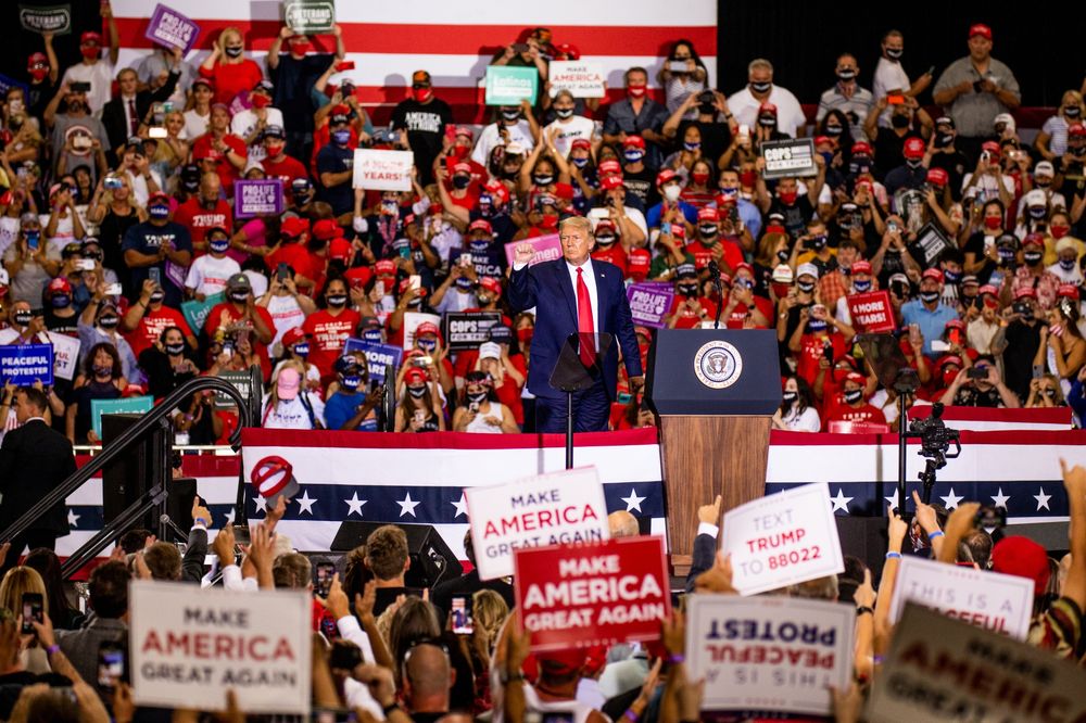 High Quality Trump superspreader rally Blank Meme Template