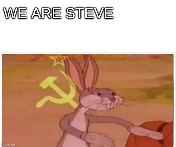 communist bugs bunny | WE ARE STEVE | image tagged in communist bugs bunny | made w/ Imgflip meme maker