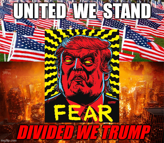 Your Choice, America | UNITED  WE  STAND; DIVIDED WE TRUMP | image tagged in donald trump,trump 2020,trump,trump supporters,donald trump approves,trump meme | made w/ Imgflip meme maker