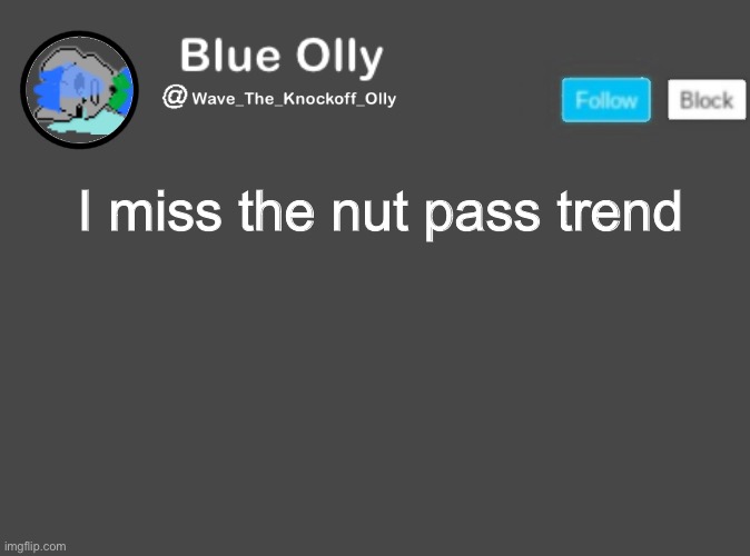 S | I miss the nut pass trend | image tagged in wave s announcement template | made w/ Imgflip meme maker