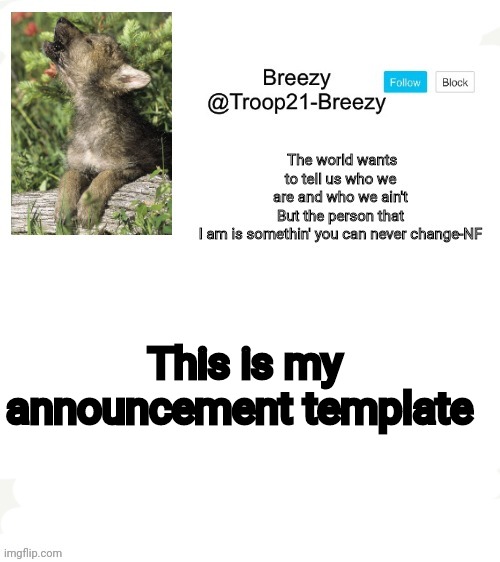 This is my announcement template | made w/ Imgflip meme maker