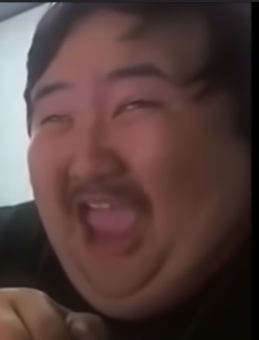 Fat Korean Guy Laughing Blank Meme Template