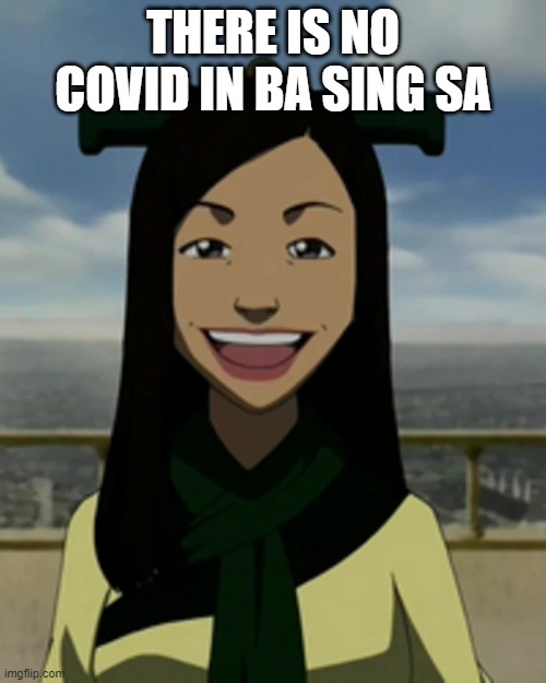 There is no covid in ba sing sa | THERE IS NO COVID IN BA SING SA | image tagged in there is no war in ba sing se | made w/ Imgflip meme maker