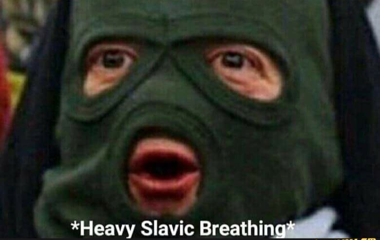 High Quality Heavy Slavic Breathing Blank Meme Template
