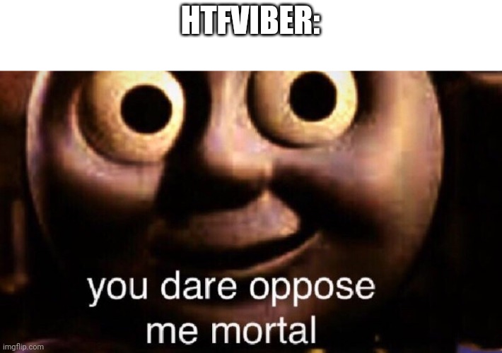 You dare oppose me mortal | HTFVIBER: | image tagged in you dare oppose me mortal | made w/ Imgflip meme maker