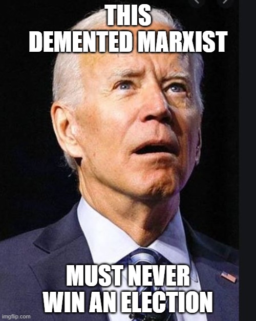This is what the CNN makes people vote for. | THIS DEMENTED MARXIST; MUST NEVER WIN AN ELECTION | image tagged in confused biden,election 2020,joe biden,biden,dementia,confused | made w/ Imgflip meme maker
