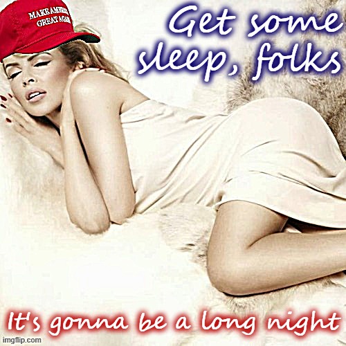 Color me surprised at how many are turning out to support the incompetent orange criminal. So now we count the ballots. | Get some sleep, folks; It's gonna be a long night | image tagged in maga kylie sleep,election 2020,2020 elections | made w/ Imgflip meme maker