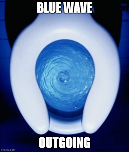 Blue Wave Outgoing | BLUE WAVE; OUTGOING | image tagged in election 2020,election,2020 elections,donald trump,joe biden | made w/ Imgflip meme maker