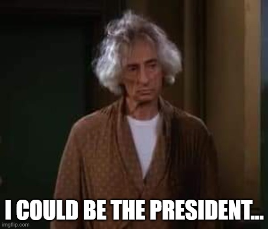 I could be the President | I COULD BE THE PRESIDENT... | image tagged in mr heckles,republican party,democratic party,presidential election,joe biden,donald trump | made w/ Imgflip meme maker