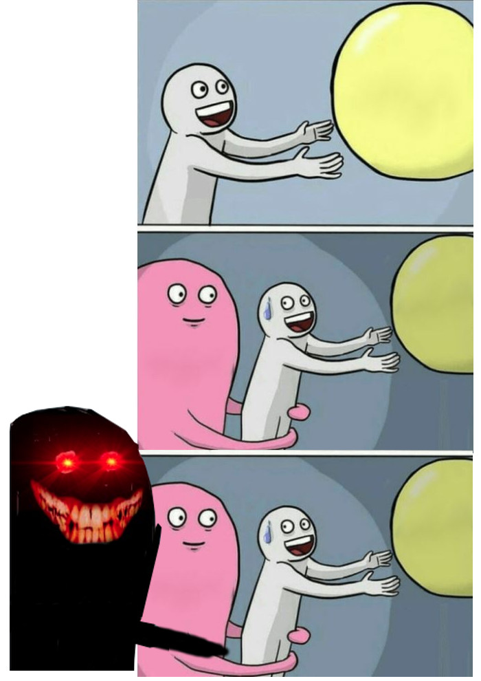 Running Away Ballon Scary Blank Meme Template