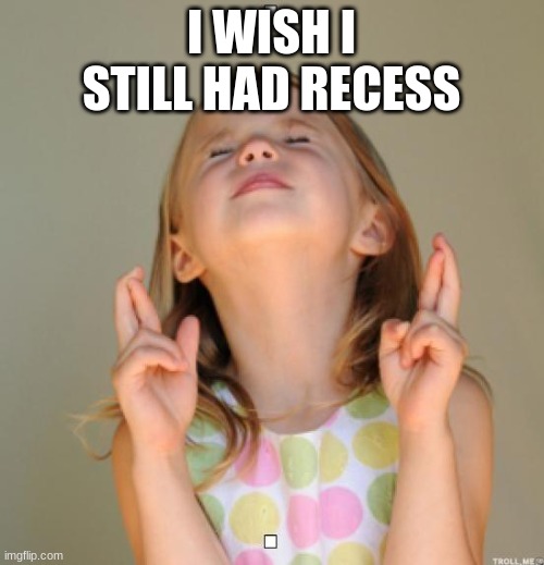 I wish | I WISH I STILL HAD RECESS | image tagged in i wish | made w/ Imgflip meme maker