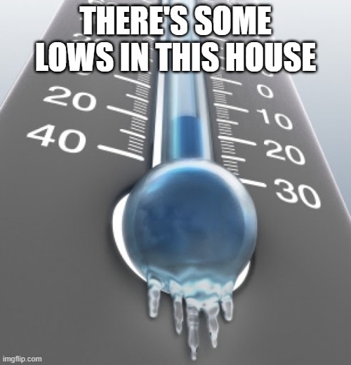 There's Some Lows In This House | THERE'S SOME LOWS IN THIS HOUSE | image tagged in cold weather,wap | made w/ Imgflip meme maker