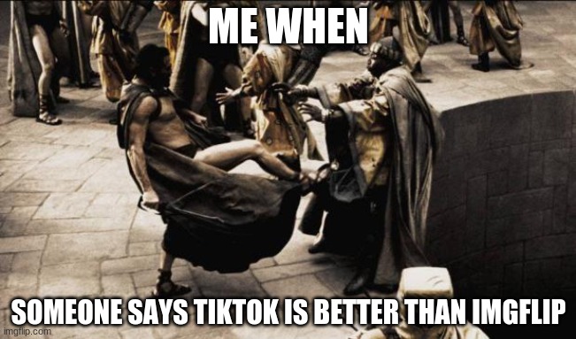 HOW DARE YOU | ME WHEN; SOMEONE SAYS TIKTOK IS BETTER THAN IMGFLIP | image tagged in madness - this is sparta | made w/ Imgflip meme maker
