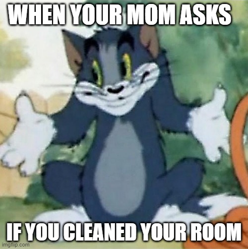 clean your room | WHEN YOUR MOM ASKS; IF YOU CLEANED YOUR ROOM | image tagged in memes | made w/ Imgflip meme maker