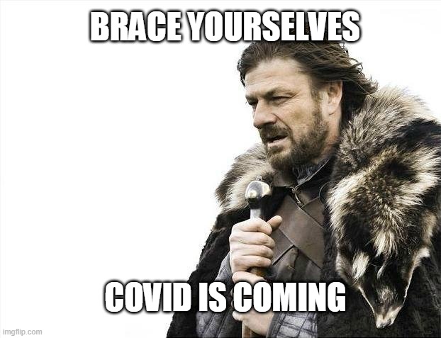 Brace Yourselves X is Coming | BRACE YOURSELVES; COVID IS COMING | image tagged in memes,brace yourselves x is coming | made w/ Imgflip meme maker