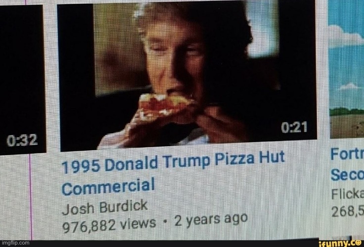 Trump Pizza Hut commercial | image tagged in trump pizza hut commercial | made w/ Imgflip meme maker