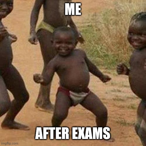 Hmmmm | ME; AFTER EXAMS | image tagged in memes,third world success kid | made w/ Imgflip meme maker