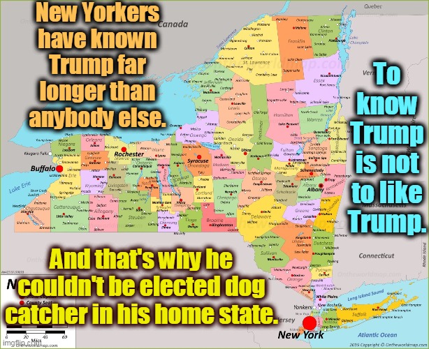 To New Yorkers, Trump has been an *ssclown for 50 years. You're just finding out. | New Yorkers have known Trump far longer than anybody else. To know Trump is not to like Trump. And that's why he couldn't be elected dog catcher in his home state. | image tagged in trump,clown,jerk,fool,idiot,crazy | made w/ Imgflip meme maker